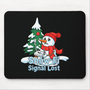 Snow-fi Signal Lost Funny Snowman Christmas Art Mouse Mat