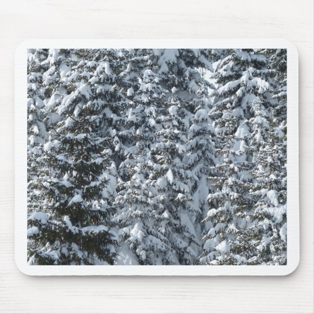 Snow Fir Tree Texture Mouse Mat (Front)
