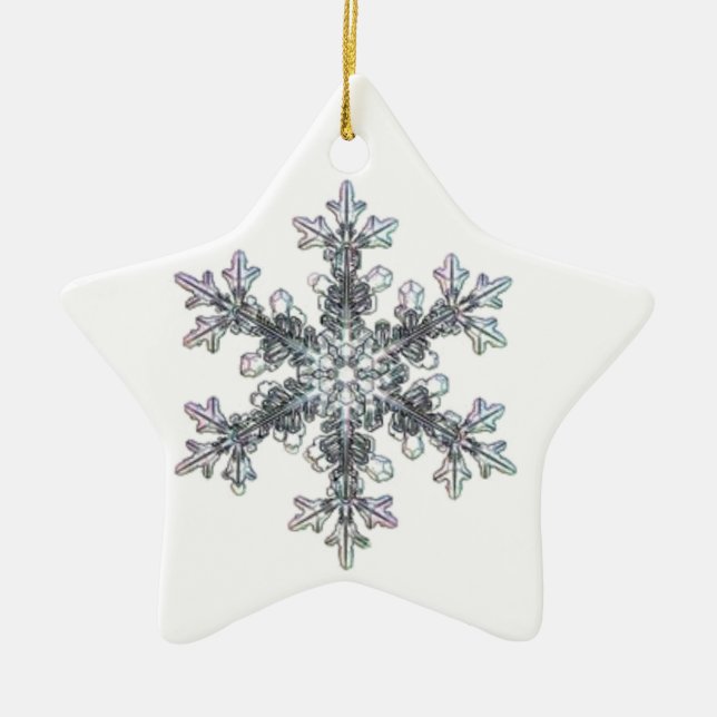 Snow flake ceramic tree decoration (Front)