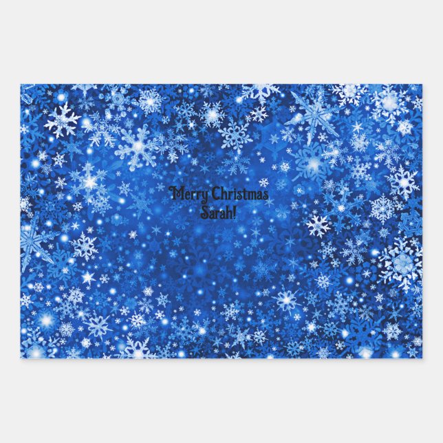 Snow Flake Custom Wrapping paper sheets (Front)