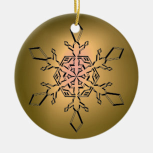 SNOW FLAKE GEM CERAMIC TREE DECORATION