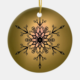 SNOW FLAKE GEM CERAMIC TREE DECORATION