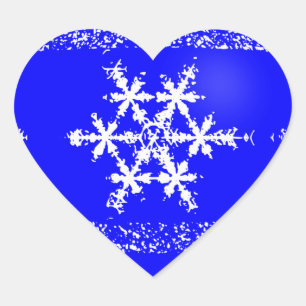 Snow Flake Heart Sticker