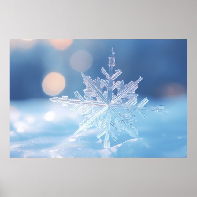 Snow Flake Nature Serene Tranquil Peace Poster (Front)