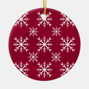 snow flake pattern-  North Pole design Ceramic Tree Decoration