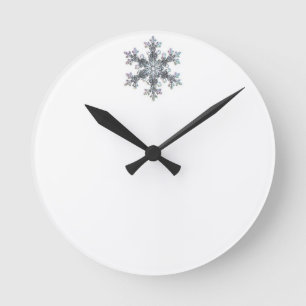 Snow flake round clock