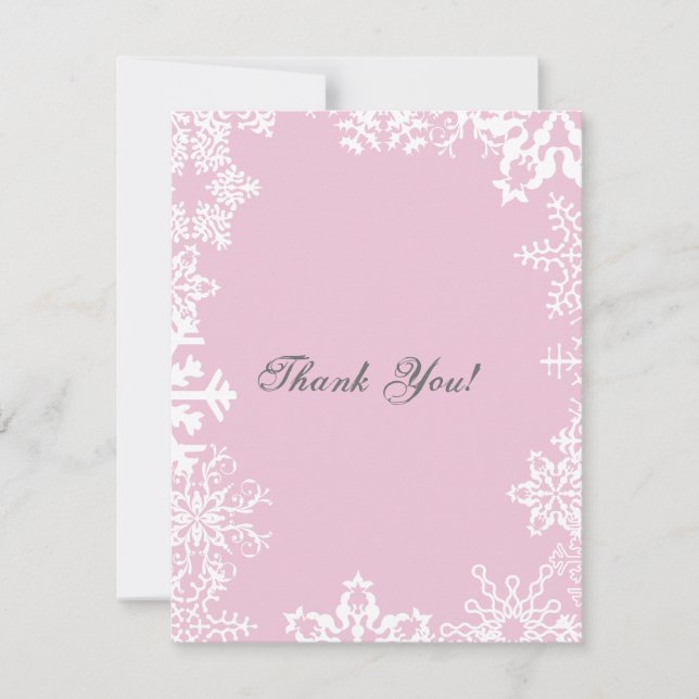 Snow Flake Thank You Flat Card (Front)
