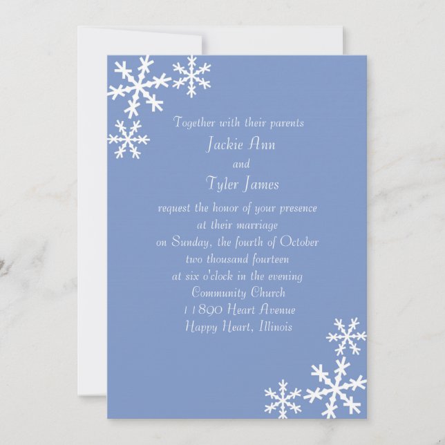 Snow Flake Wedding Invitation (Front)