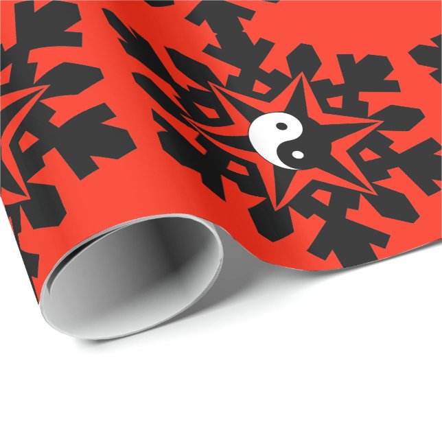 Snow flake - yin yang wrapping paper (Roll Corner)