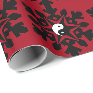 Snow flake - yin yang wrapping paper