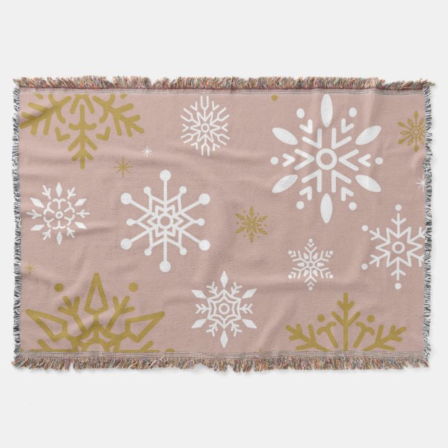 Snow Flakes 18 Throw Blanket (Front)