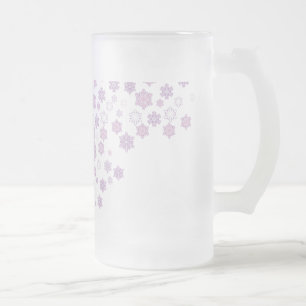 Snow-Flakes-2 Frosted Glass Beer Mug