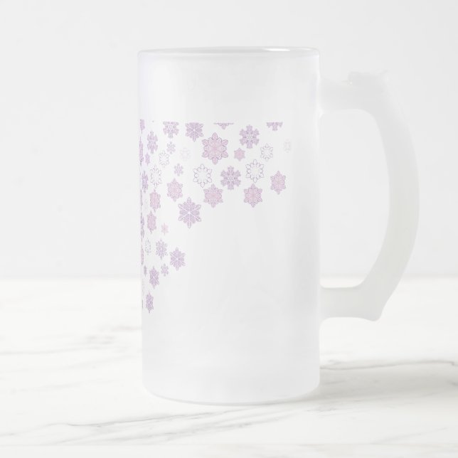 Snow-Flakes-2 Frosted Glass Beer Mug (Right)