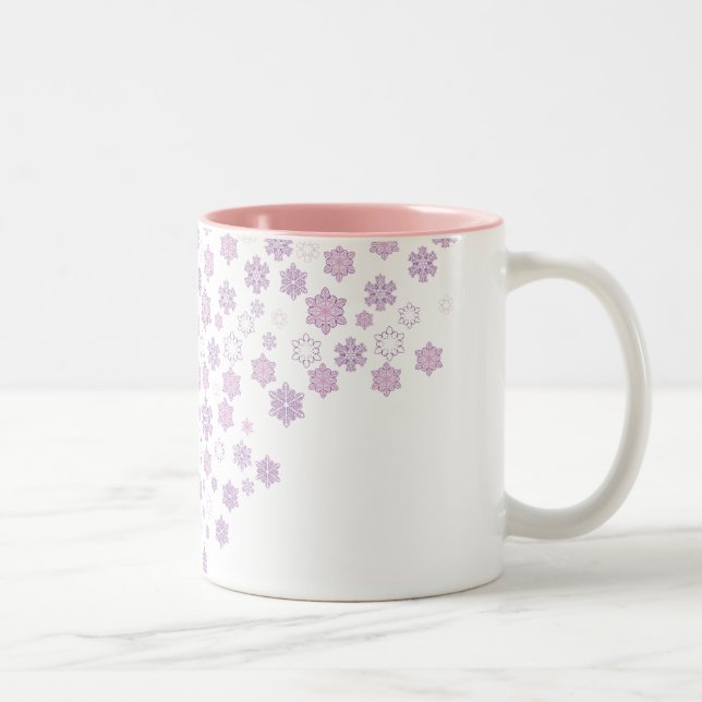 Snow-Flakes-2 Two-Tone Coffee Mug (Right)