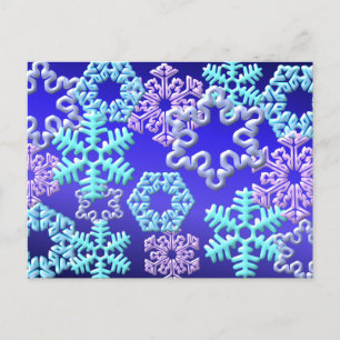 Snow Flakes 3D Pattern Design2 Postcard