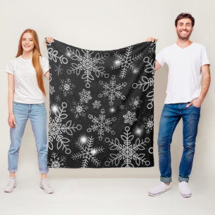Snow Flakes 8 Fleece Blanket