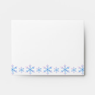 Snow Flakes Frozen Blue Winter Colours Envelope