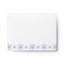 Snow Flakes Frozen Blue Winter Holiday Envelope