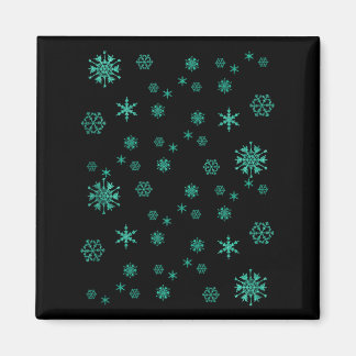 Snow Flakes Green Cute Christmas Holiday Season Magnet