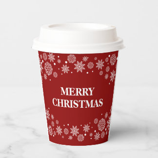 snow flakes Merry Christmas Paper Cups 