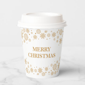 snow flakes Merry Christmas Paper Cups 