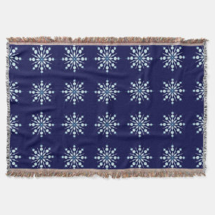 Snow flakes pattern throw blanket