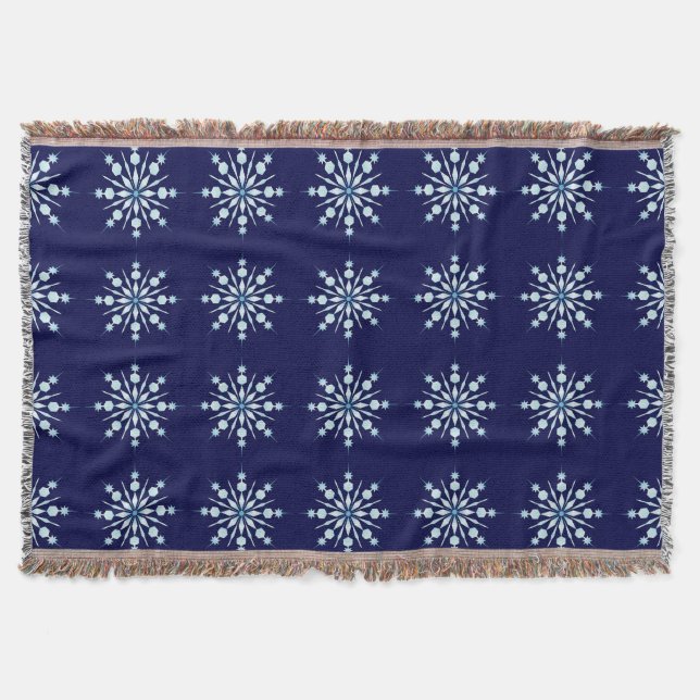 Snow flakes pattern throw blanket (Front)