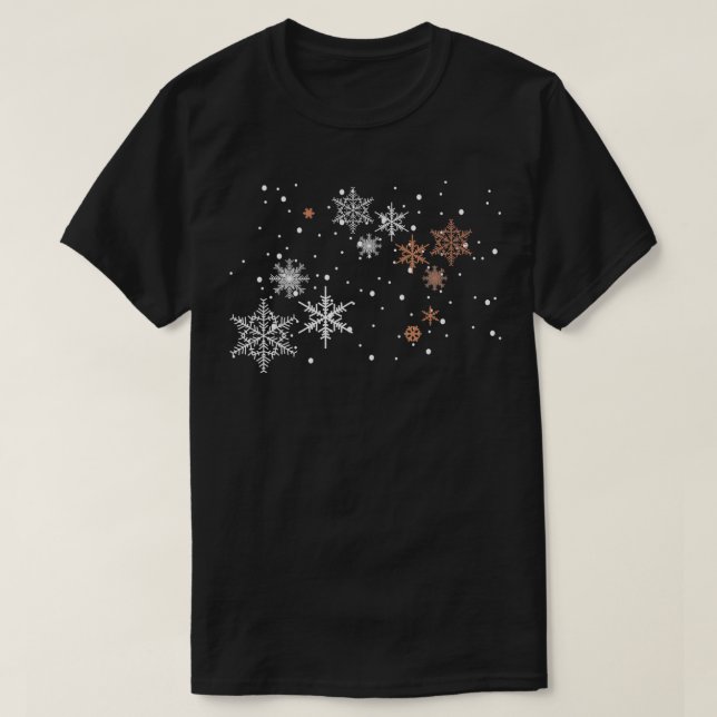 Snow Flakes White Rose Christmas Xmas Party Goer G T-Shirt (Design Front)