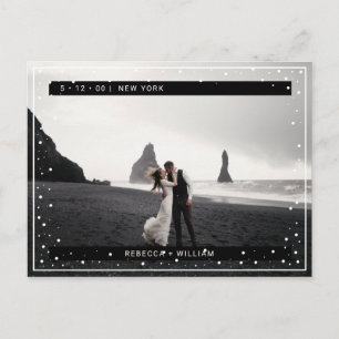 Snow Flakes Winter Photo Save the Date Invitation Postcard