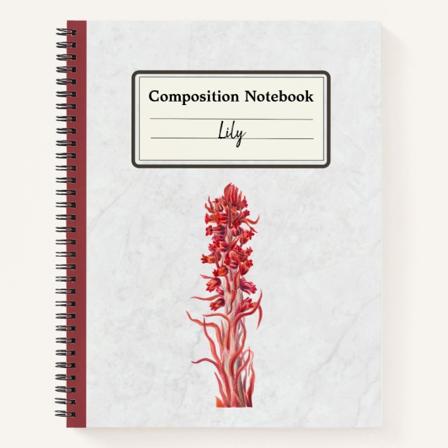 Snow Flower Personalised Composition Notebook (Front)