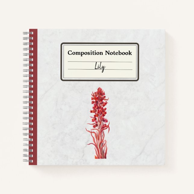Snow Flower Personalised Composition Notebook (Front)
