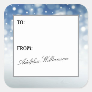 Snow Flurry Christmas Gift Label