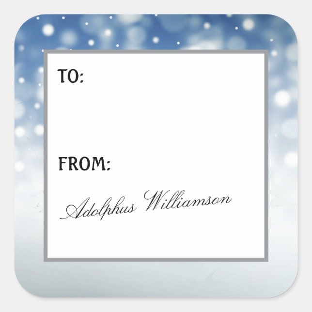 Snow Flurry Christmas Gift Label (Front)