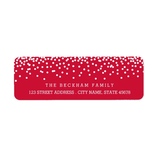 Snow Flurry Holiday Return Adress Labels / Red (Front)