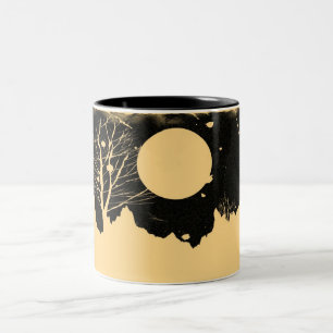Snow flurry on a moonlit night - vintage Mugs