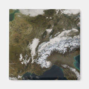 Snow, fog, and low clouds in western Europe Magnet