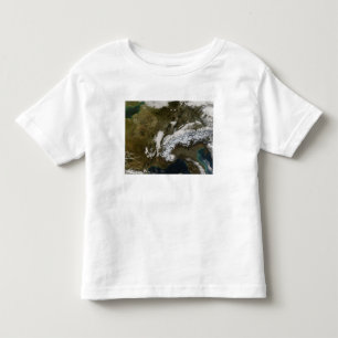 Snow, fog, and low clouds in western Europe Toddler T-Shirt