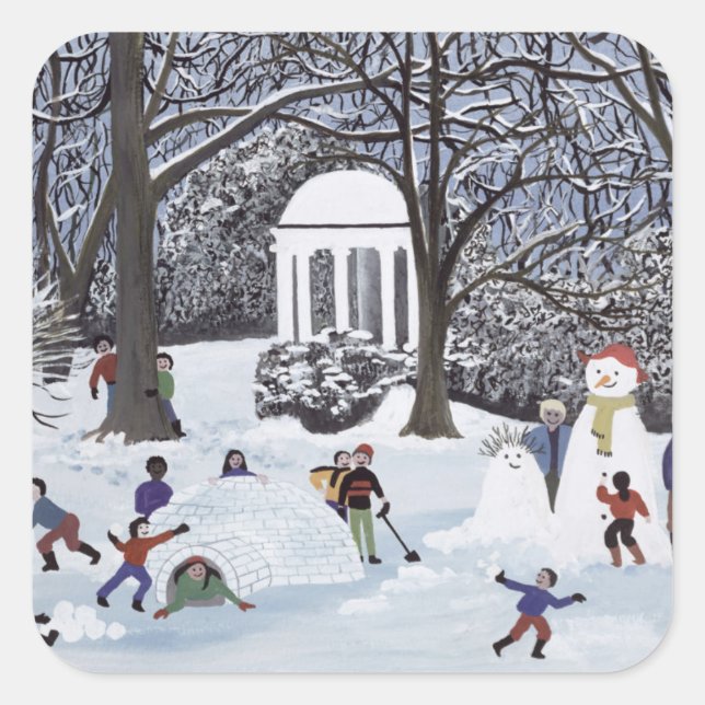 Snow Follies Square Sticker (Front)