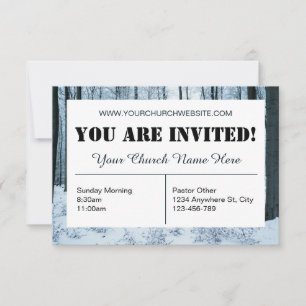 Snow Forest Church Invitation Card