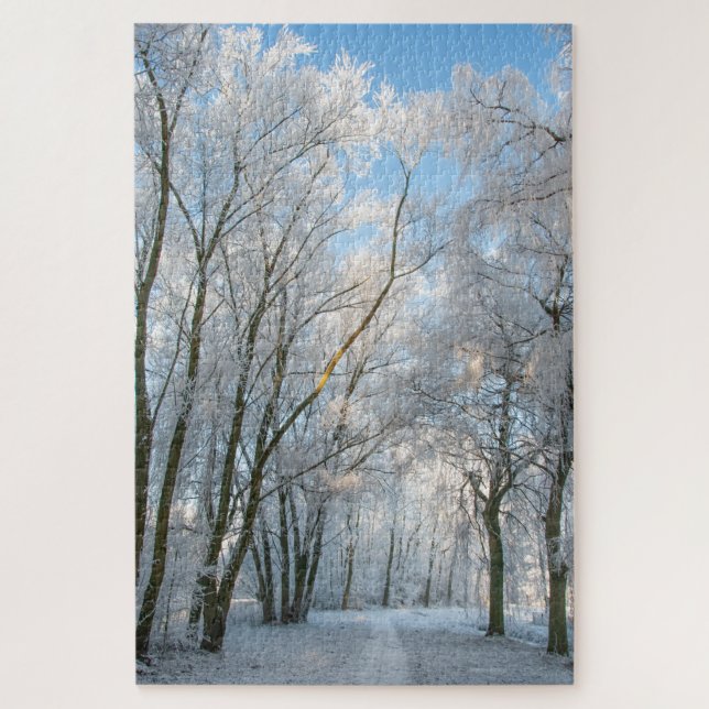 Snow Forest Path Winter, 1014 pieces Jigsaw Puzzle (Vertical)