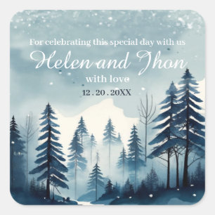 Snow Forest Square Sticker
