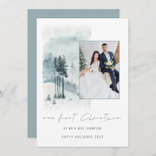 Snow Forest Wedding Photo 1st Married Christmas 