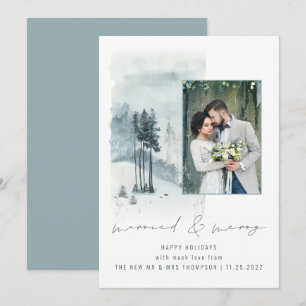 Snow Forest Wedding Photo Married Merry Christmas 