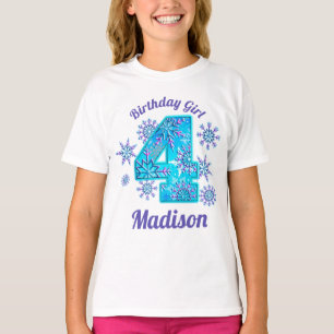 Snow Fourth Birthday frozen  Shirt