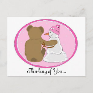 Snow Friends Thinking of You Postcard