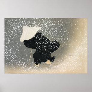 Snow from Momoyogusa (ca. 1909) by Kamisaka Sekka Poster