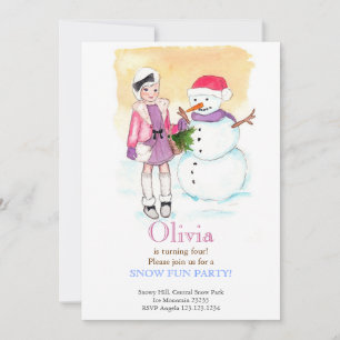 Snow Fun Birthday Party Invitation