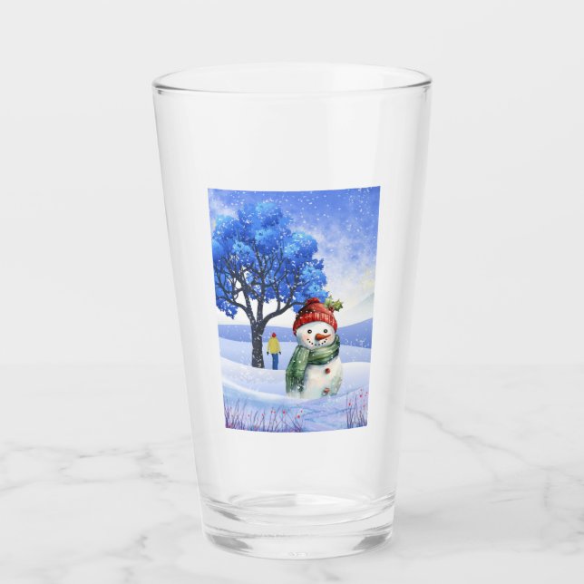 SNOW FUN ON A WINTER DAY GLASS (Front)