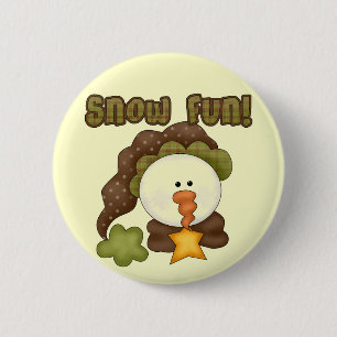 Snow Fun One Tshirts and Gifts 6 Cm Round Badge