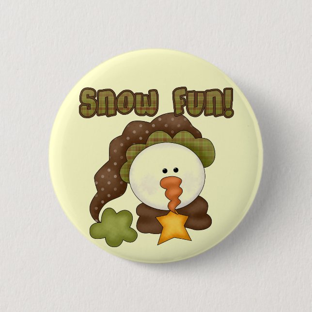 Snow  Fun One Tshirts and Gifts 6 Cm Round Badge (Front)